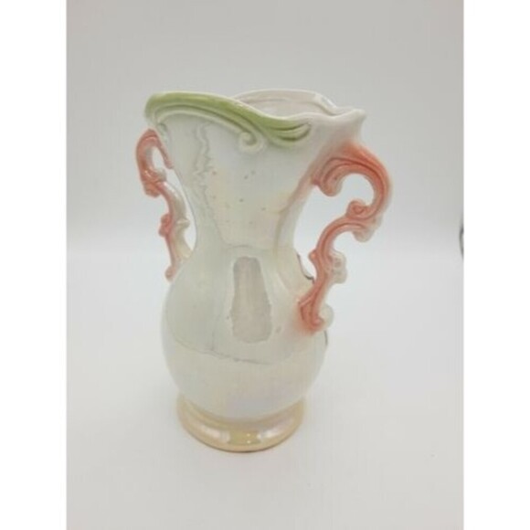 Made in Brazil Ceramic  Pottery lustreware lusterware vintage vase 8" - Picture 4 of 10